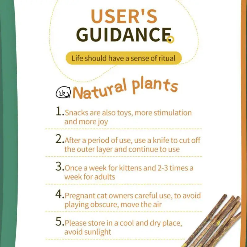 100Pcs/Lot Natural Matatabi Pet Cat Snacks Sticks Cleaning Tooth 