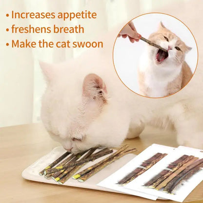 100Pcs/Lot Natural Matatabi Pet Cat Snacks Sticks Cleaning Tooth 
