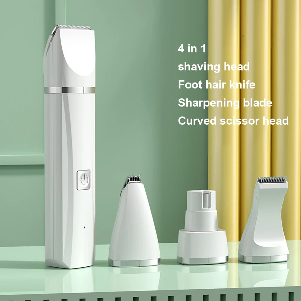 Dog Clipper Cat Hair Clippers Pet Grooming Haircut Nail Trimmer Set 4 in 1 Cordless Rechargeable Professional Pet Grooming Tool