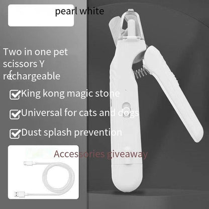 Silent Pet Nail Clipper with LED Grinder 2 in 1 
