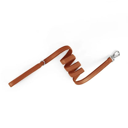 Loudik Wholesale Soft Leather Puppy Collar for Airtag Tracker Pet Collar Dog Leash Medium Large Dog Pet Supplies Accessories