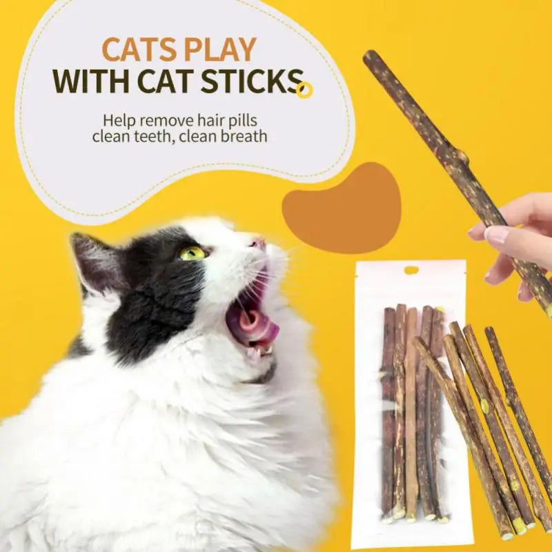 100Pcs/Lot Natural Matatabi Pet Cat Snacks Sticks Cleaning Tooth 
