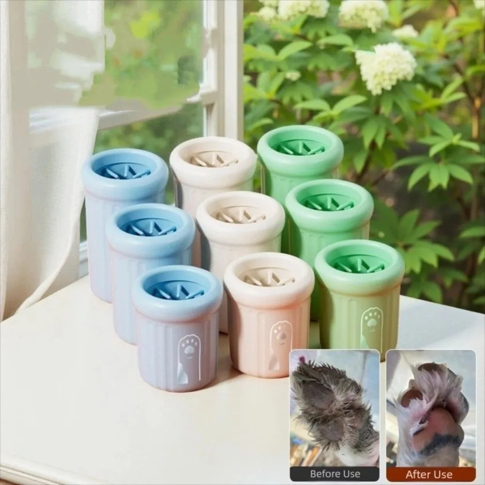 Automatic Pet Foot-Washing Cup Detachable Soft Dog Foot Cleaning Cup Quick Wash Portable Paw Cleaner Device Pet Beauty