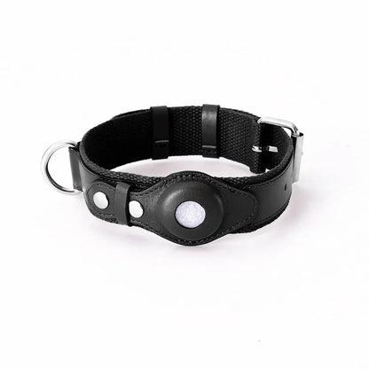 Loudik Wholesale Soft Leather Puppy Collar for Airtag Tracker Pet Collar Dog Leash Medium Large Dog Pet Supplies Accessories