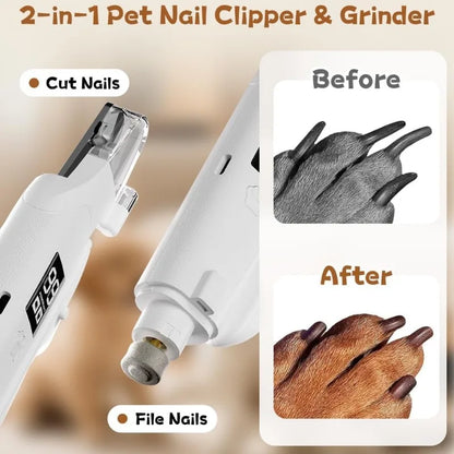 Silent Pet Nail Clipper with LED Grinder 2 in 1 