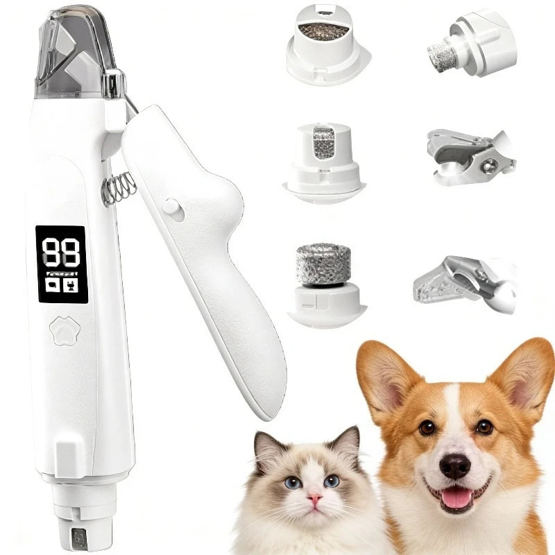 Silent Pet Nail Clipper with LED Grinder 2 in 1 