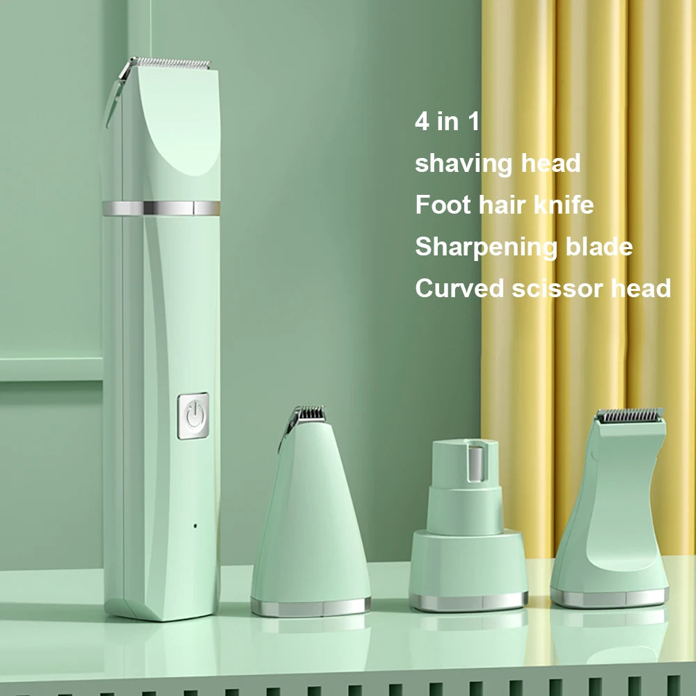 Dog Clipper Cat Hair Clippers Pet Grooming Haircut Nail Trimmer Set 4 in 1 Cordless Rechargeable Professional Pet Grooming Tool