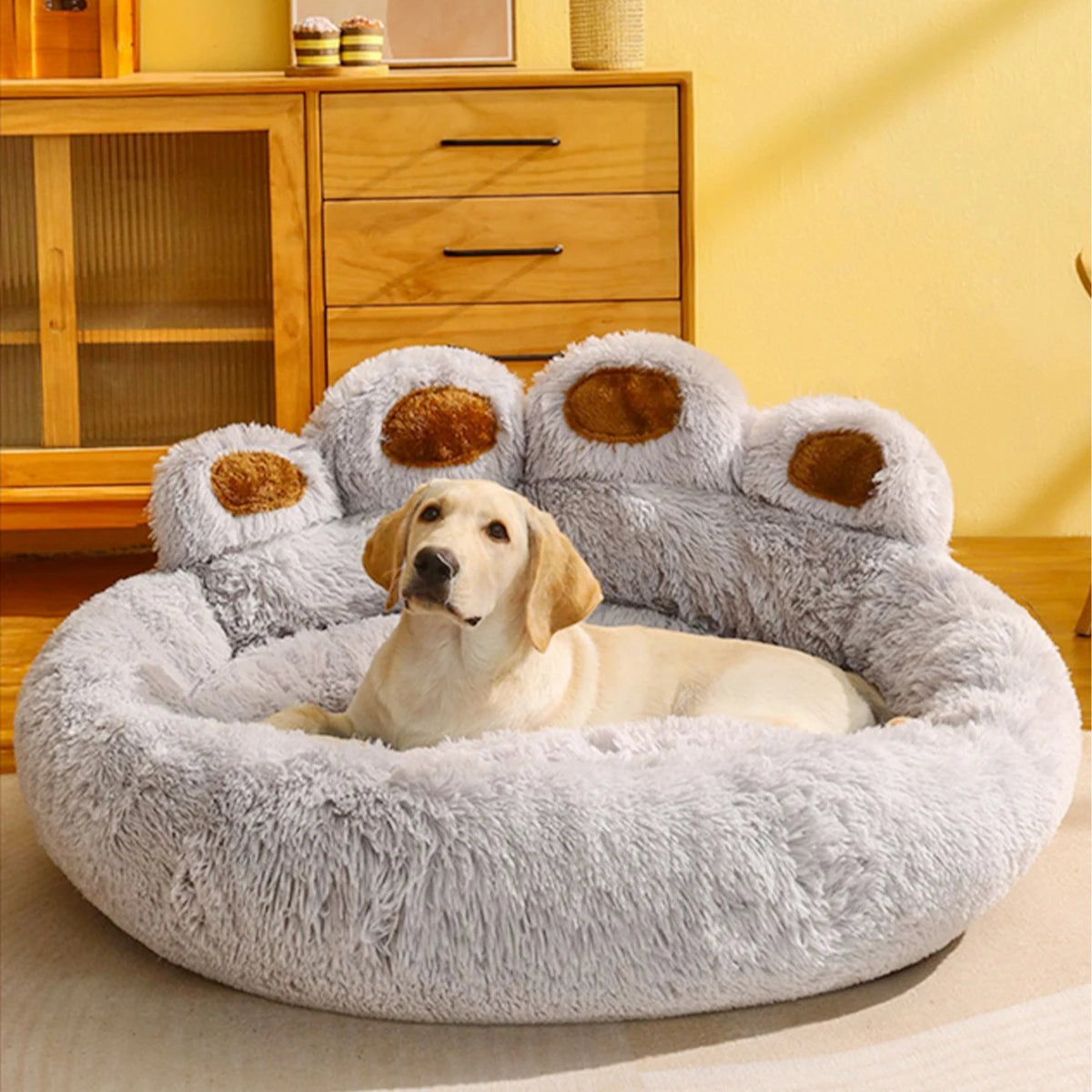 Fluffy Dog and Cats Bed Winter  Basket