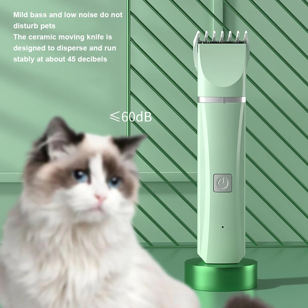 Dog Clipper Cat Hair Clippers Pet Grooming Haircut Nail Trimmer Set 4 in 1 Cordless Rechargeable Professional Pet Grooming Tool