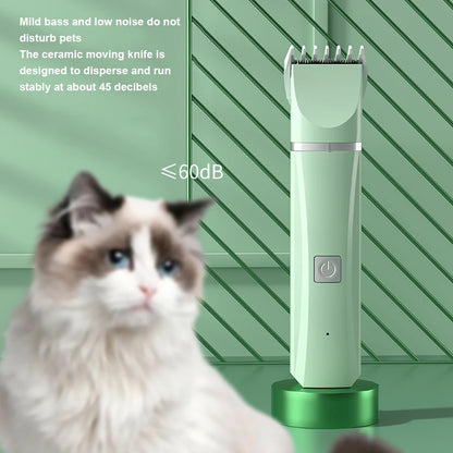 Dog Clipper Cat Hair Clippers Pet Grooming Haircut Nail Trimmer Set 4 in 1 Cordless Rechargeable Professional Pet Grooming Tool