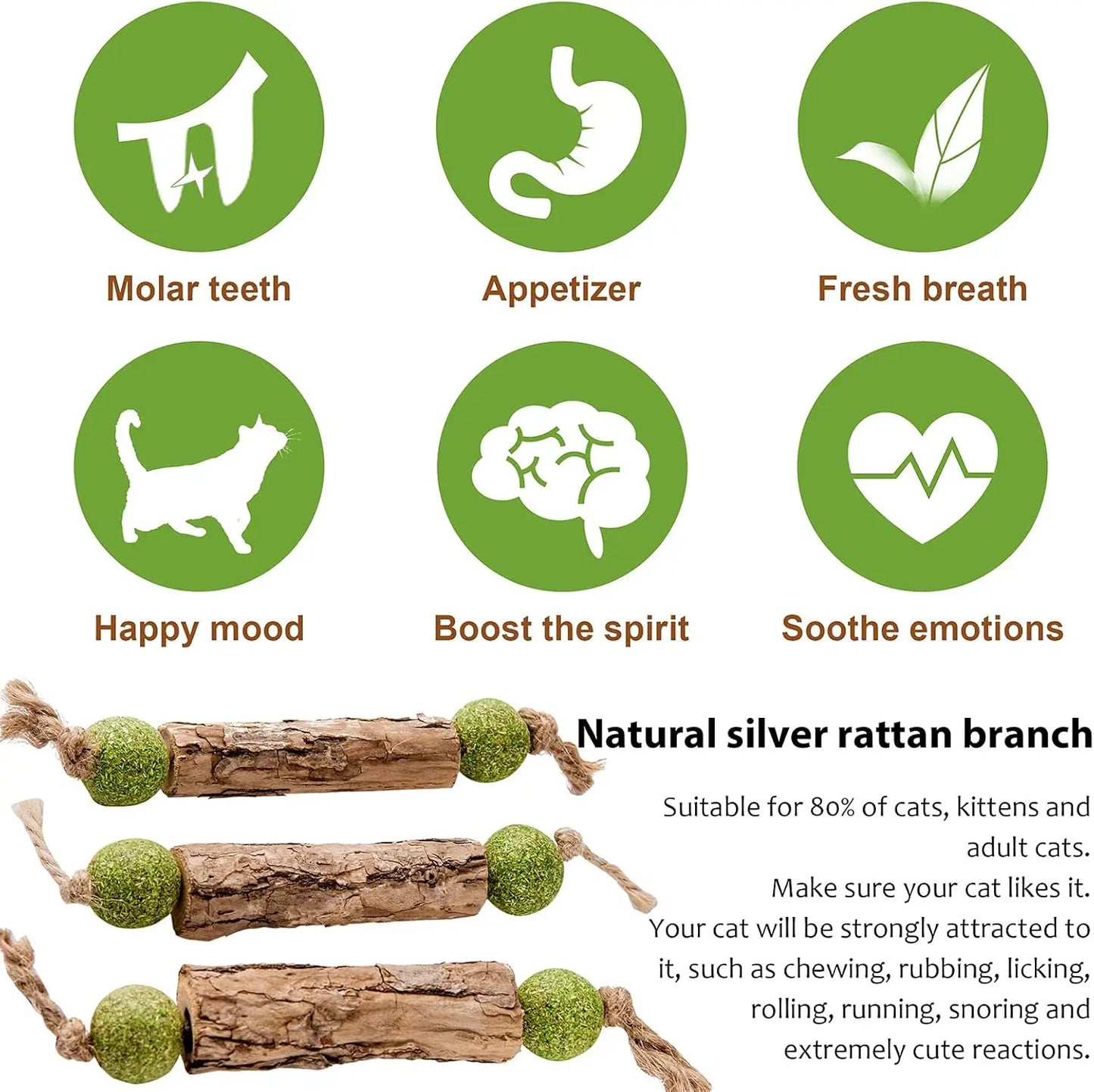 1Pc Cat Cleaning Teeth Pure Natural Catnip