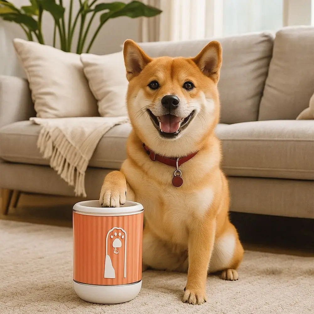 Automatic Pet Foot-Washing Cup Detachable Soft Dog Foot Cleaning Cup Quick Wash Portable Paw Cleaner Device Pet Beauty